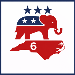 6th District Logo Elephant over North Carolina